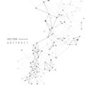 Chemistry network decoration. Connect design with dots and polygonal lines. Technical formula atom