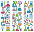 Chemistry Pharmacology Natural sciences Vector doodle set Royalty Free Stock Photo