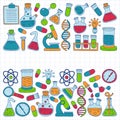 Chemistry Pharmacology Natural sciences Vector doodle set Royalty Free Stock Photo