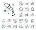 Chemistry pipette line icon. Laboratory sign. Analysis lab. Online doctor, patient and medicine. Vector