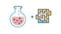 Chemistry Puzzle Solution and Innovation Icon, vector design Generative AI Royalty Free Stock Photo