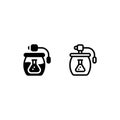 Chemistry Reaction Spray Perfume Outline Icon, Logo, and illustration