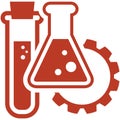 Chemistry research and engineering vector icon on white