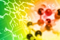 Chemistry or science background concept with molecule and chemical formula Royalty Free Stock Photo