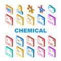 chemistry science chemical icons set vector