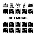 chemistry science chemical icons set vector