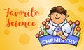 Chemistry science concept banner, cartoon style Royalty Free Stock Photo