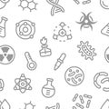 Chemistry science details outline vector seamless pattern