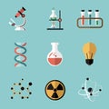 Chemistry Science Flat Icons Set