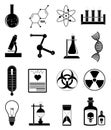 Chemistry science icons set Royalty Free Stock Photo