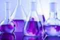 Chemistry science, Laboratory glassware background Royalty Free Stock Photo