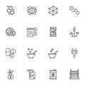 Chemistry science line icons set Royalty Free Stock Photo