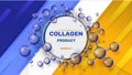 Chemistry science. Medical molecule 3D background. Nanotechnology brochure. Medicine poster. Collagen cosmetic product Royalty Free Stock Photo