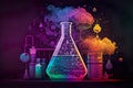 Chemistry Science Research Lab, Colorful Background Concept - Generative AI Royalty Free Stock Photo