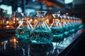 Chemistry science theme enhanced by a captivating laboratory glassware setting