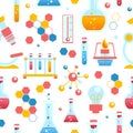 Chemistry seamless pattern Royalty Free Stock Photo