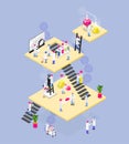 Chemistry Stages Isometric Composition Royalty Free Stock Photo