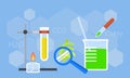 Chemistry study concept background, flat style