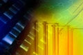 Chemistry test tubes and DNA analysis with structural chemistry