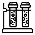Chemistry test tubes icon outline vector. Lady expert