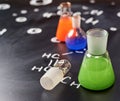 Chemistry tubes filled with colorful liquids