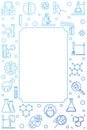 Chemistry vector blue vertical outline frame with empty space Royalty Free Stock Photo