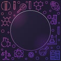 Chemistry vector colored background with chemical line icons