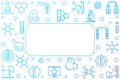 Chemistry vector outline blue frame on white background Royalty Free Stock Photo