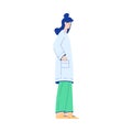 Chemistry with Woman Scientist Character in Standing Pose Vector Illustration