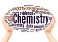 Chemistry word cloud hand sphere concept Royalty Free Stock Photo