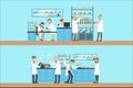 Chemists In The Chemical Research Lab Doing Experiments And Running Chemical Tests Royalty Free Stock Photo