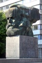 Chemnitz, Germany - July 9, 2023: Monument to Karl Marx, a German-born philosopher, economist and historian. The city of Chemnitz