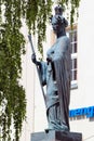 Chemnitz, Germany - June 12, 2023: Saxoniabrunnen, or The Saxonia fountain with the allegorical female figure as patroness and