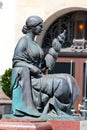 Chemnitz, Germany - June 12, 2023: Saxoniabrunnen, or The Saxonia fountain with the allegorical female figure as patroness and