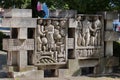 Chemnitz, Germany - June 11, 2023: The stele ensemble Lob des Lernens (Praise Poems) based on verses by Bertolt Brecht Royalty Free Stock Photo