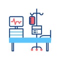 Chemotherapy line color icon. Hospital ward, intensive therapy. Medical treatment. Palliative care