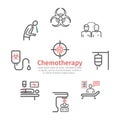 Chemotherapy line icons set. Vector signs for web graphics.