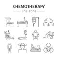 Chemotherapy line icons set Royalty Free Stock Photo