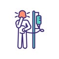 Chemotherapy nausea RGB color icon