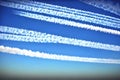 chemtrails in blue sky. AI generated Royalty Free Stock Photo