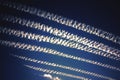 chemtrails in blue sky. AI generated Royalty Free Stock Photo