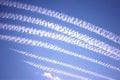 chemtrails in blue sky. AI generated Royalty Free Stock Photo