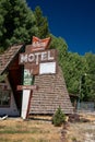 Vintage retro neon sign for an abandoned Holiday Village Motel and RV Park Royalty Free Stock Photo