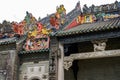 Chen Clan Ancestral House, Guangzhou, China, the exquisitely carved Lingnan style roof Royalty Free Stock Photo