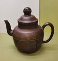 Chen Yongqing Seal Ancient Water Vessel Yixing Teapot Ewer Handle Design Cloud Collar Openwork Knob Terracotta Antique Yixing Pot