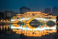 Chengdu anshun bridge at night Royalty Free Stock Photo