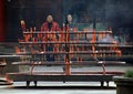Chengdu, China: Burning Candles at Zhao Jue Temple Royalty Free Stock Photo