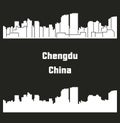 Chengdu, China city silhouette