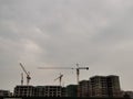 Chengdu, China, at dusk, a scene under construction Royalty Free Stock Photo