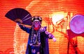 Chengdu, China - July 26, 2019: Face-changing Szechuan Chinese opera theater stunt performance in Chengdu China